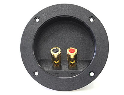 Picture of Absolute USA RST-450 4-Inch Round Gold Push Spring Loaded Jacks Double Binding Post Speaker Box Terminal Cup