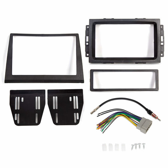 Picture of Kojem Double Din Dash Kit Compatible with 2006-2007 Jeep Commander Center Dashboard Cover Bezel Wire Harness Radio Dash Install Kit