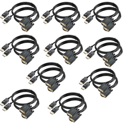 Picture of DisplayPort to VGA Cable 3 feet 20-Pack, UVOOI Gold Plated Display Port to VGA Cable Adapter (DP to VGA Cable Male to Male)