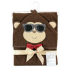 Picture of Hudson Baby Unisex Baby Cotton Animal Face Hooded Towel, Dapper Monkey, One Size