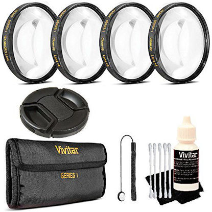 Picture of Vivitar 72mm Professional Close Up +1 +2 +4 & +10 Macro Close Up Kit + Lens Cap + Lens Cap Holder + 3 Piece Cleaning Kit for All 72mm Lenses