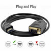 Picture of HDMI to VGA Adapter Cable One Way Direction 1080P Gold Plated HDMI Male to VGA Male Active Video Converter Cable Cord 6 Feet 1.8 Meters