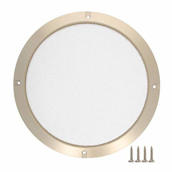 Picture of Fielect 2 Pcs 9inch /225mm Speaker Grill Mesh Decorative Circle Woofer Guard Protector Cover Audio Accessories Gold