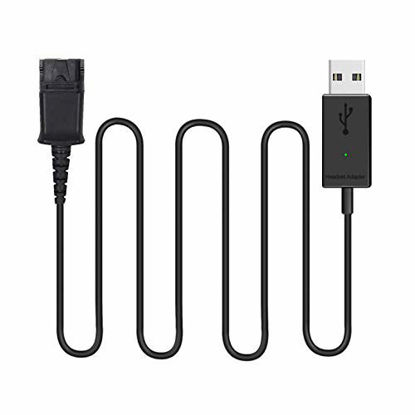 Picture of VoiceJoy USB Adapter Compatible with Plantronics Quick Disconnect (QD) Wired Headset (Connects Headset to PC, Laptop and Softphones)