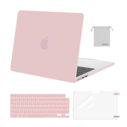 Picture of MOSISO Compatible with MacBook Air 13.6 inch Case 2022 Release A2681 M2 Chip with Liquid Retina Display Touch ID, Plastic Hard Shell Case&Keyboard Cover&Screen Protector&Storage Bag, Baby Pink