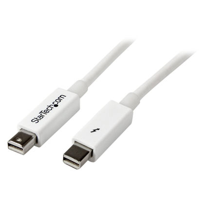 Picture of StarTech.com 0.5m White Thunderbolt Cable Cord M/M - Thunder Bolt to Thunder Bolt - Thunderbolt Cable for Apple iMac, MacBook Pro etc (TBOLTMM50CMW)