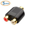 Picture of Cable Matters 5-Pack Gold Plated 3.5mm Stereo Jack to 2-RCA Coupler