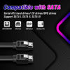 Picture of SATA Cables III, SSD Data Cable 6.0 Gbps and 4 Pin to Dual 15 Pin SATA Power Splitter Cable Hard Drive Connection Cables Compatible with SATA Connectors, HDD, SSD, CD Driver, CD Writer.6 Pack