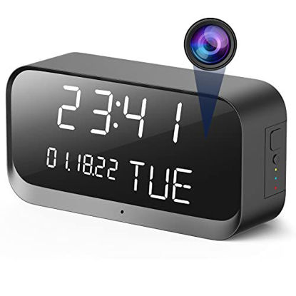 Picture of LINSCAM Hidden Camera Clock Wireless WiFi Spy Camera Nanny Cam with 1080p HD Audio Live Feed, Two-Way Audio, Night Vision, Motion Detection, Camera Alarm Clock for Home/Office Security