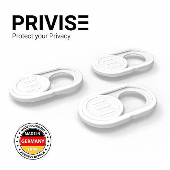 Picture of Privise Webcam Cover | PC, Smartphone & Laptop Camera Cover • Made in Germany • Compatible for MacBook, iMac & iPhone • Strong Webcam Sticker • Effective Privacy Protection • Ultra Thin (White) • 3pc