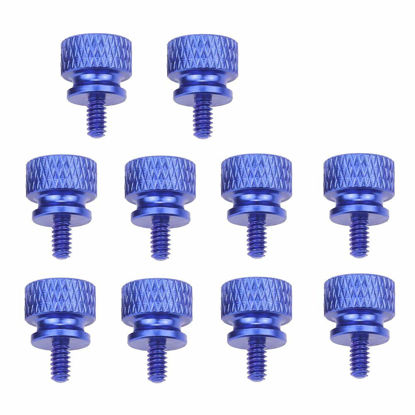 Picture of YATENG 10-pcs Anodized Aluminum Computer Case Thumbscrews (6-32 Thread) for Computer Cover/Power Supply/PCI Slots/Hard Drives DIY Personality Modification & beautification (Royal Blue)