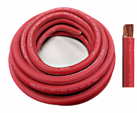 Picture of WNI 4 Gauge 100 Feet Red 4 AWG Ultra Flexible Welding Battery Copper Cable Wire - Made In The USA - Car, Inverter, RV, Solar