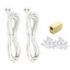 Picture of 2PCS 10Ft Phone Extension Cord Male to Male Telephone Flat Cord with Standard RJ11 6P4C Plug and 1 in-Line Coupler 50PCS Cable Clamp Holders