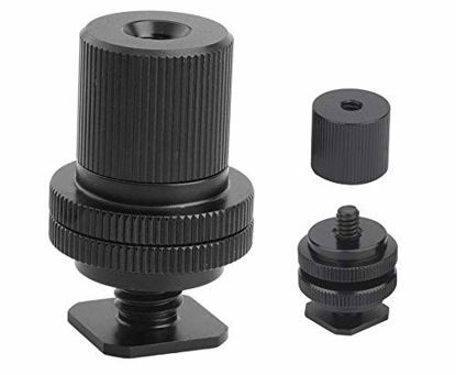 Picture of AFVO Hot Shoe Mount Adapter, Shoe Mount to 1/4"-20 Male/Female Screw Adaptor