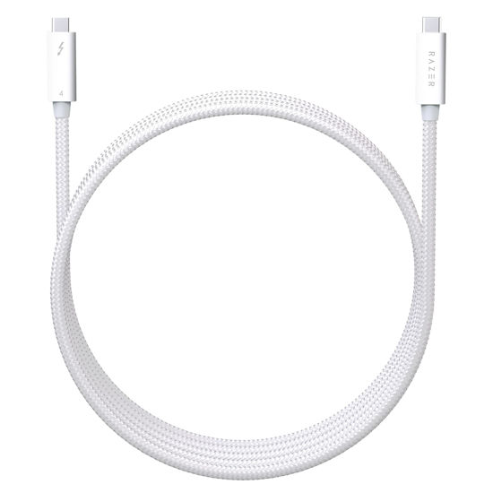 Picture of Razer Thunderbolt 4 Cable (0.8m / 2.5ft): Up to 40 Gigabits Per Second - Up to 8K Resolutions  - Up to 100W Charging - Compatible with Windows PC/Mac/Thunderbolt 3 Devices - White