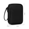 Picture of Dual Hard Drive Case Double Layers 2.5 inch External Drive Storage Carrying Bag Waterproof Shockproof for Organizing HDD and Electronic Accessories, PU Leather Black