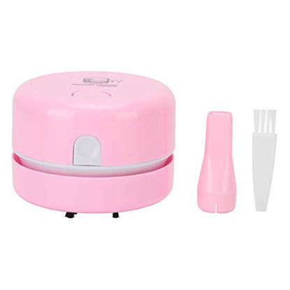 Picture of Desktop Vacuum Cleaner PP Mini Tabletop Keyboard Cleaning Dust Collector Spiral Blade for Students Pink