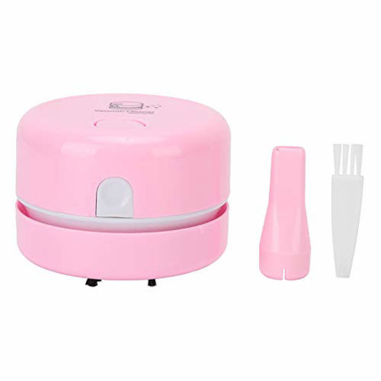 Picture of Desktop Vacuum Cleaner PP Mini Tabletop Keyboard Cleaning Dust Collector Spiral Blade for Students Pink