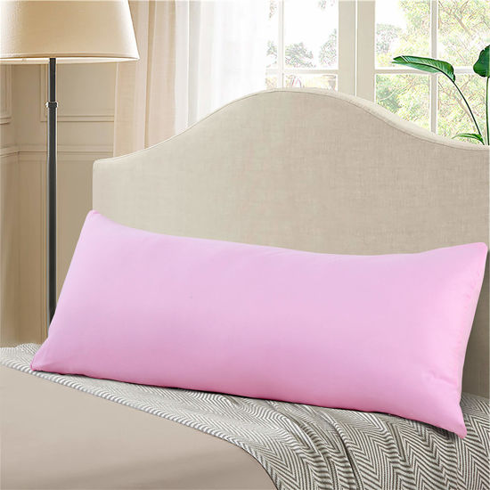 Picture of Evolive Ultra Soft Microfiber Body Pillow Cover/Pillowcases 21"x54" with Hidden Zipper Closure (21"x54" Body Pillow Cover, Pink)