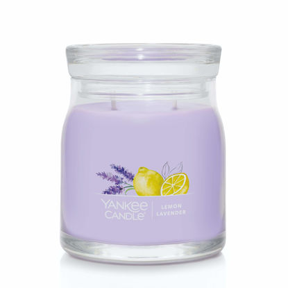 Picture of Yankee Candle Lemon Lavender Scented, Signature 13oz Medium Jar 2-Wick Candle, Over 35 Hours of Burn Time