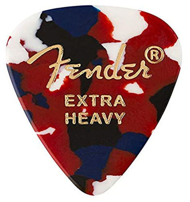 Picture of Fender Premium Celluloid Guitar Picks 351 Shape, Confetti, Extra Heavy, 12-Pack