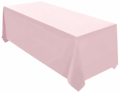 Picture of Surmente Tablecloth 90 x 132-Inch Rectangular Polyester Table Cloth for Weddings, Banquets, or Restaurants (Pink) …