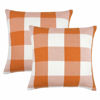 Picture of 4TH Emotion Set of 2 Farmhouse Buffalo Check Plaid Throw Pillow Covers Cushion Case Polyester Linen for Fall Home Decor Orange and White, 22 x 22 Inches