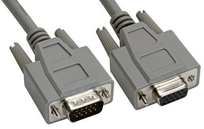 Picture of Amphenol CS-DSDHD15MF0-010 15-Pin HD15 Deluxe D-Sub Cable, Shielded, Male/Female, 10', Gray