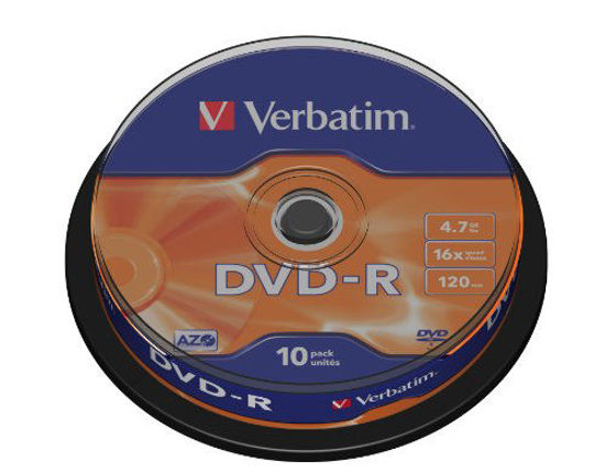 Picture of Verbatim - 10 x DVD-R - 4.7 GB 16x - matte silver - spindle - storage media