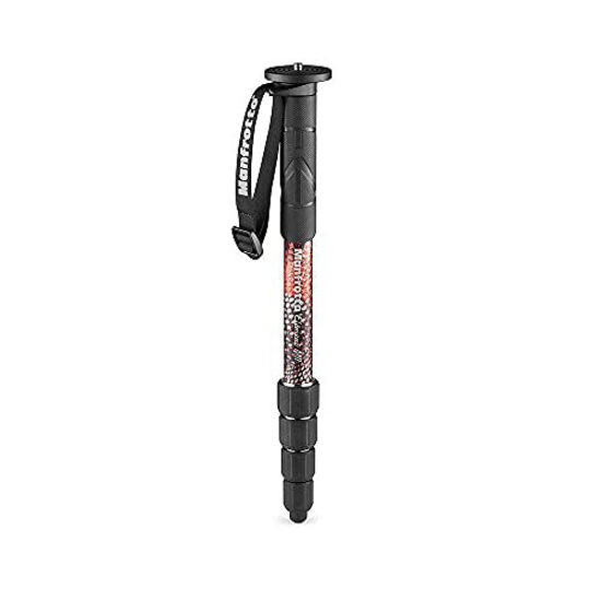 Picture of Manfrotto Element MII 5-Section Aluminum Monopod with Wrist Strap, Red