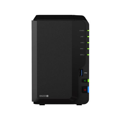 Picture of Synology DiskStation DS220+ NAS Server with Celeron 2.0GHz CPU, 6GB Memory, 8TB SSD Storage, 2 x 1GbE LAN Ports, DSM Operating System