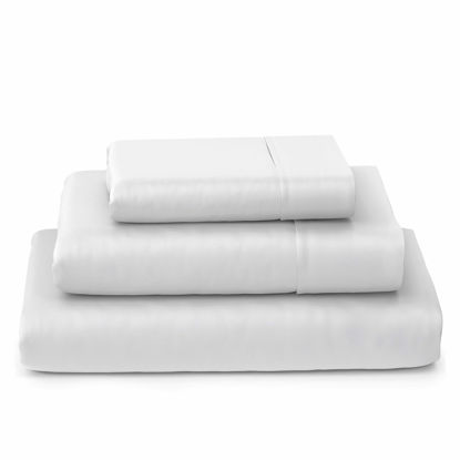 Picture of Cosy House Collection Luxury Bamboo Sheets - 3 Piece Bedding Set - Bamboo Viscose Blend - Soft, Breathable, Deep Pocket - 1 Fitted Sheet, 1 Flat, 1 Pillow Case - Twin XL, White