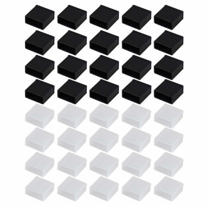 Picture of Futheda 40PCS Plastic USB A Male Anti - Dust Plug Stopper Cap Cover Protector Lids (Black 20PCS + Clear 20PCS)