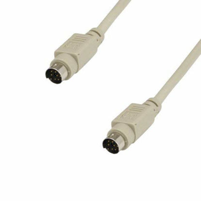 Picture of Kentek 25 Feet FT Mini DIN8 Cable Cord 28 AWG Molded Serial RS-232 MDIN 8 Pin Male to Male M/M for Peripheral Device