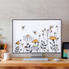 Picture of kwmobile Computer Monitor Cover Compatible with 27-28" Monitor - Bees and Flowers Black/Orange/White