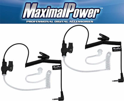 Picture of MaximalPower RHF 617-1N X2 3.5mm RECEIVER/LISTEN ONLY Surveillance Headset Earpiece with Clear Acoustic Coil Tube Earbud Audio Kit For Two-Way Radios, Transceivers and Radio Speaker Mics Jacks-2 Pack