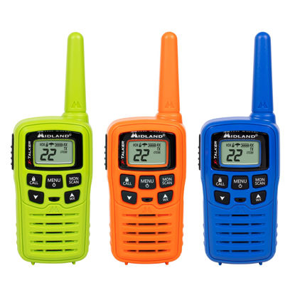 Picture of Midland - T10X3M X-Talker Two Way Radio - Water Resistant - NOAA Weather Alert Radios - 20 Mile Range - Multi Color Three Pack