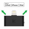 Picture of KOKKIA i10L (Black) : Digital Bluetooth Splitter Transmitter for iPhone, iPad, iPod Touch with Lightning Connector. Works Well Streaming to 2 Sets Apple AirPods (or 1 Set AirPods, 1 Set Bose Headset)