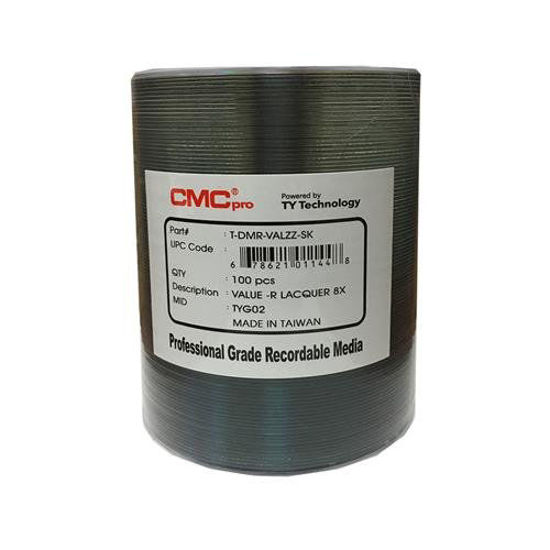 Picture of Cmc Pro/Taiyo Yuden DVD-R4.7GB/120MIN Valueline 8X/16X Silver Thermal Lacquer Clear Hub Surface 100pcs Bulk Clear Wrap