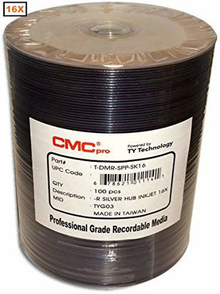 Picture of CMC Pro - Powered by Taiyo Yuden Technology 16x Silver Inkjet Hub Printable 4.7GB DVD-R in 100 Disc Tape Wrap