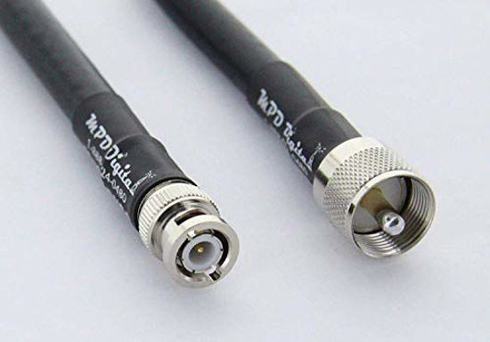 Picture of MPD Digital Milspec RG-213/U Scanner Extension Antenna Coax Cable RG213 with BNC Male and Uhf PL259 Connectors, 10ft