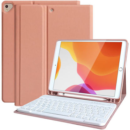 Picture of Keyboard Case for iPad 9th/8th/7th Generation 2021/2020/2019, iPad 10.2/Pro 10.5 Keyboard Case with Pencil Holder, Detachable Bluetooth Keyboard for 9th/8th/7th Gen 10.2 inch/iPad Air 3/iPad Pro 10.5