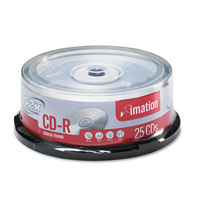 Picture of Imation IMN17333 CD Recordable Media, CD-R, 52x, 700 MB, 25 Pack Spindle