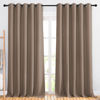 Picture of NICETOWN Kitchen Blackout Curtains and Drapes - Triple Weave Energy Saving Thermal Insulated Solid Grommet Blackout Panels for Patio (1 Pair, 66 inches by 90 Inch, Cappuccino)