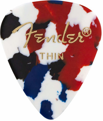 Picture of Fender Classic Celluloid Guitar Picks 351 Shape, Confetti, Thin, 12-Pack