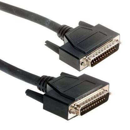 Picture of Amphenol CS-DSLSZH25MM-002.5 25-Pin DB25 LSZH D-Sub Cable, Low Smoke, Male/Male, 2.5', Black