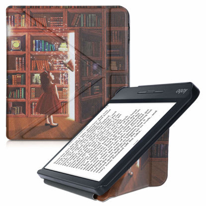 Picture of kwmobile Origami Case Compatible with Kobo Libra H2O - Case Slim Premium PU Leather Cover with Stand - Magical Library Multicolor