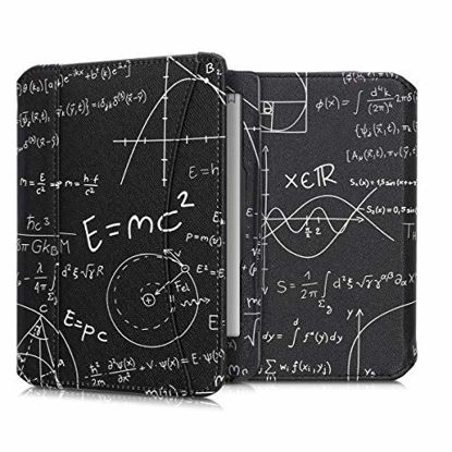 Picture of kwmobile Case Compatible with Kobo Clara HD - PU Leather Cover with Magnetic Closure, Strap, Front Pocket - Math & Physics Formulas White/Black