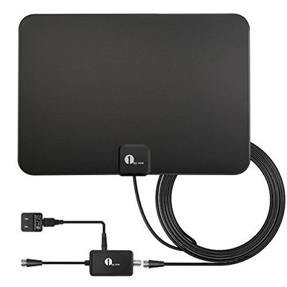 Picture of 1byone TV Antenna, Amplified HDTV Antenna with Detachable Amplifier Signal Booster, USB Power Supply and 10 Feet Highest Performance Coaxial Cable