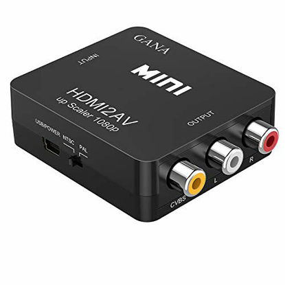 Picture of GANA HDMI to RCA,HDMI to AV, 1080P HDMI to AV 3RCA CVBs Composite Video Audio Converter Adapter Supporting PAL/NTSC with USB Charge Cable
